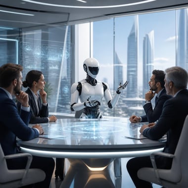 AI agent autonomously conducting fundraising, artificial intelligence system managing venture capital, autonomous digital entity negotiating with investors, futuristic AI technology, self-operating artificial intel