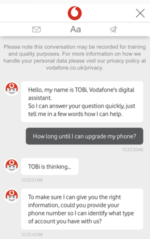 Vodafone chatbot