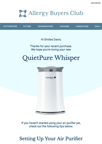 Allergy Buyers Club Welcome Email