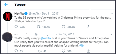 Netflix personalisation tweet creepy