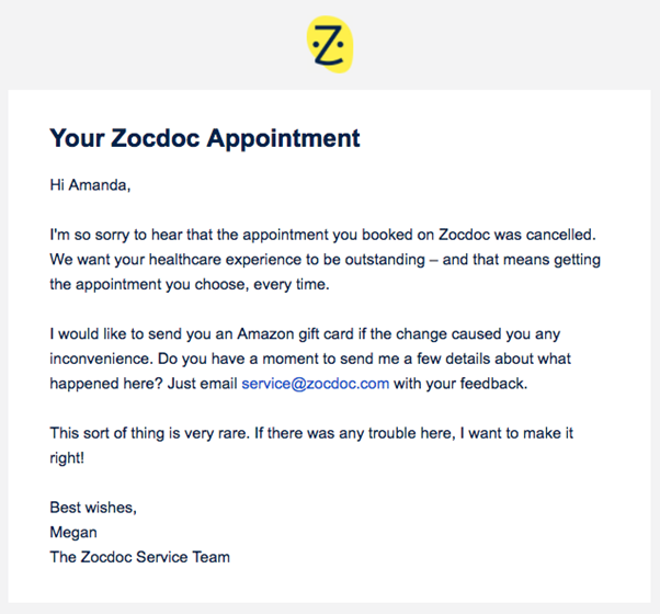 Examples of Apology Emails zoc docs