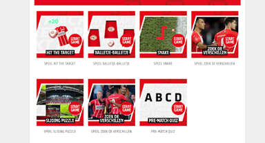 PSV football club using gamification on their website 